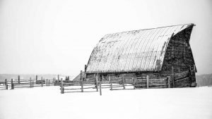 Old Barn in Winter Solace by Mark Ruckman